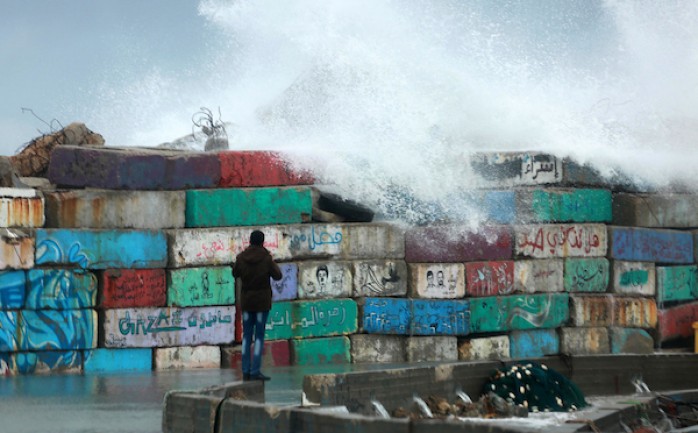 الأمطار في ميناء غزة